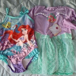Disney Ariel and Flounder Swimsuit and Dress Set - Purple and Teal